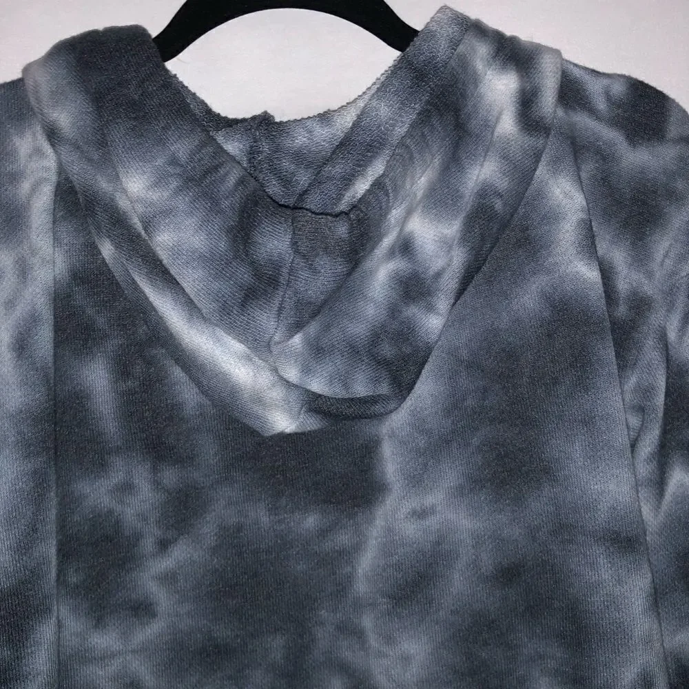Colsie Blue Grey Tie Dye Hoodie Jacket
